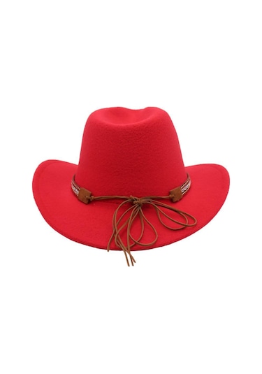 Yaozixa Klasik Western Koyu Bej Felt Şapka - Geniş Kenar Güneş Korumalı, 56-58cm, Unisex, Nüfuslu, Dayanıklı, Rope İle Sabitlenebilir Siyah