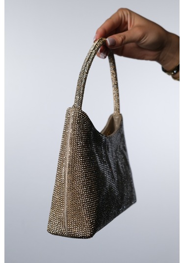 Roxane Altın Taşlı Kadın Abiye Çanta Altın