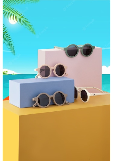 Petityu 6-36 Ay Polarize Cam Elastık Bebek Güneş Gözlüğü