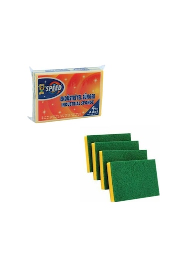Speed Endüstriyel Bulaşık Süngeri Büyük 4'lü Paket