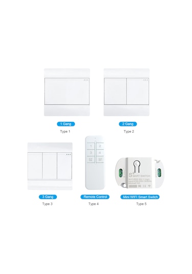 Skycity Akıllı Ev Wifi+bluetooth Kontrolcü, Uygulama Ve Ses İle Kumanda Edilebilir, 2.4g Kablosuz, İki Kanallı Beyaz