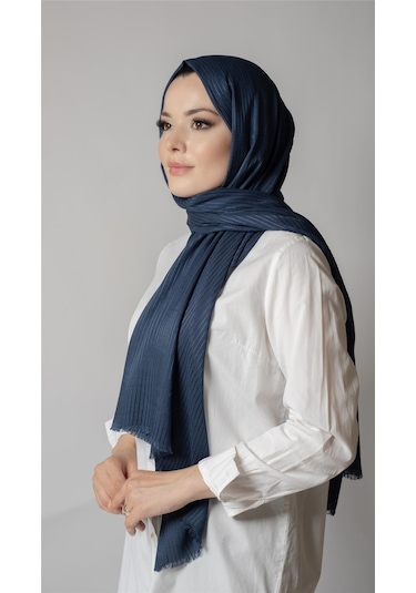 Petrol Mavisi İnce Çizgili Şal Viskon Kumaş Bursa Dolama 202111 17 Petrol Mavisi