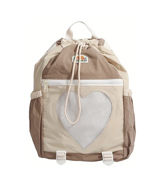 Elmpaly Hafif Hızlı Kuruma Sırt Çantası Khaki - Ayarlanabilir Askılar Ve Kalp Şeklinde File Cepler Haki 1