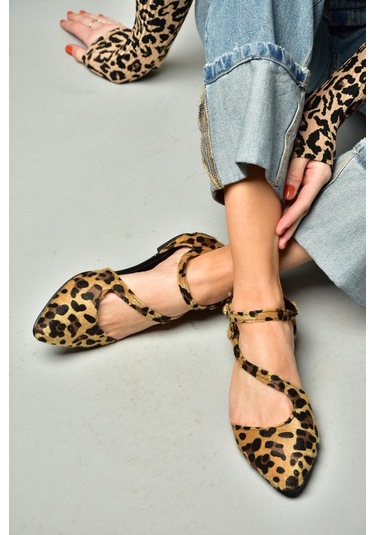 Fox Shoes Leopar Kadın Babet D726016902 LEOPAR Leopar