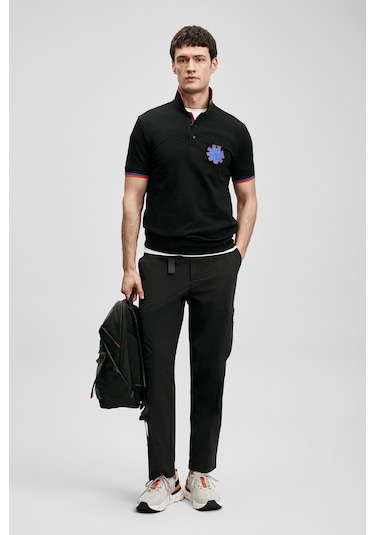 Lufian Gavin Smart Erkek Polo T-shirt 111040244 Siyah