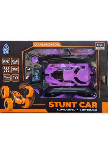 Uzaktan Kumandalı 360 Dönen Şarjlı Akrobat Stunt Car Araba Mor