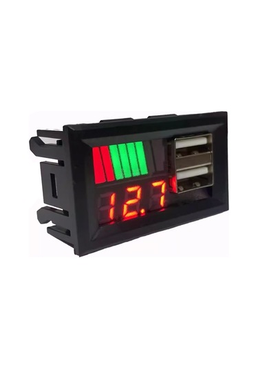 Dijital Voltmetre Usb Çıkışlı Akü Göstergeli Dc 12v Ic278c 4172
