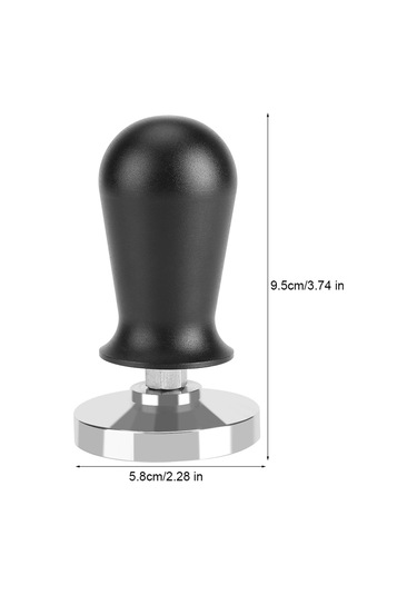 Yaozixa 304 Paslanmaz Çelik Espresso Tamper 58mm - Düz Taban, Ergonomik Aluminyum Sap, Eşit Basınç Dağılımı