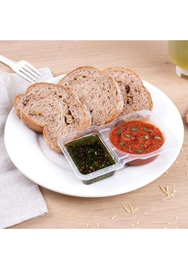 8 Adet Sos Kapları Seti Çift Bölmeli Çeşni Kabı Kapaklı Çatallar Diğer