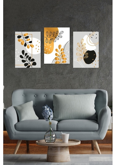 Notpa 3' Lü Tablo Set Altın Çiçekler 21 X 30 8692016028172