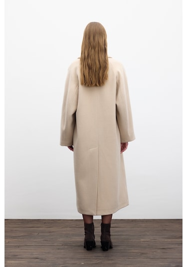 Düz Kapama Kaşe Kaban Deve Tüyü Deve Tüyü