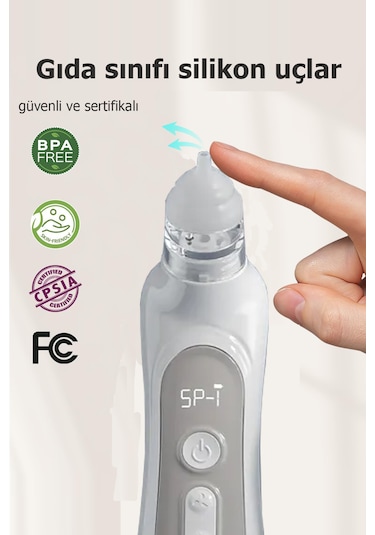 Babyhope H-031 - 5 Kademeli Elektrikli Bebek & Çocuk Burun Aspiratörü 0-12 Yaş Uyumlu Temizleme Cihazı