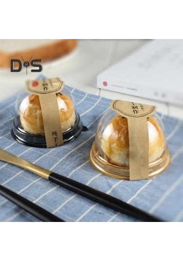 Novahub Siyah Süper Rüzgar 50 Adet Kek Kabı Tek Kullanımlık Gıda Sınıfı Plastik Tek Bölme Kek Taşıyıcı Düğün/tatil Kutusu Siyah