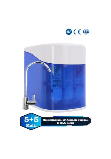 Sumarkt S-max 10 Aşama 12 Lt Metal Tanklı Süper Membran Teknolojili Mineralli Pompalı Su Arıtma Cihazı