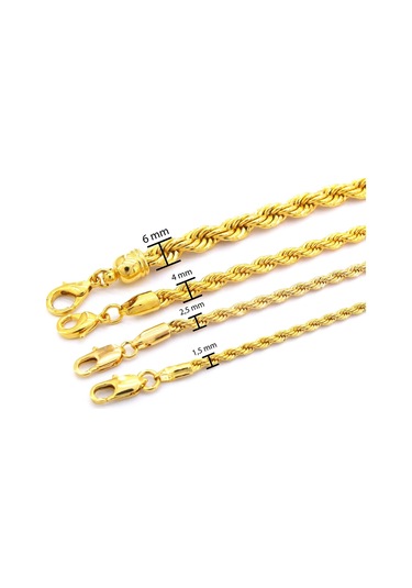 Çelik Zincir Altın Kaplama Burgu Model 6 Mm Zn-131 Altın