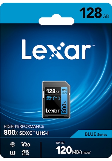 Lexar BLUE Series 128 GB High-Performance 800x UHS-I SDXC Hafıza Kartı