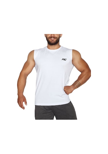 Musclecloth Training Kolsuz T-Shirt Beyaz Çok Renkli