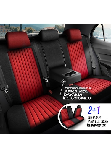 Panda Prag Serisi Pike Kumaş Oto Koltuk Kılıfı   - Tam Set