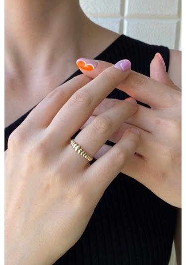 Zümrüt Sarraf 14 Ayar Yeşil Altın Kadın Suzme Burgu Yüzük 553891747