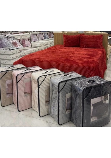 Comfort Yorgan Seti Çift Kişilik Stripe Krem Çok Renkli