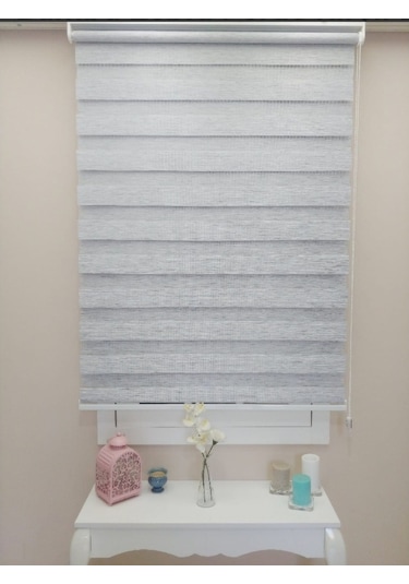 Gri Bambu Zebra Stor Perde Altı Düz