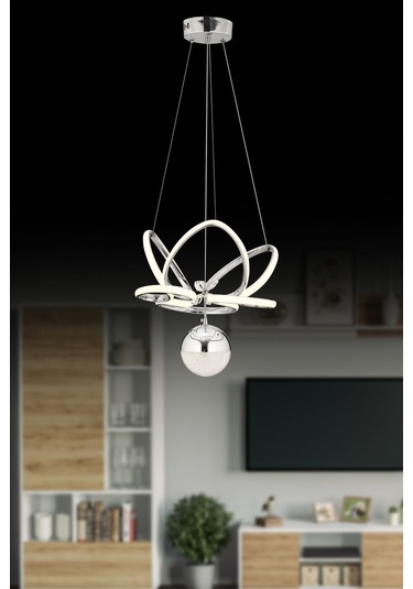 Kelebek Krom Ledli Salon Mutfak Oda Oturma Odası Hol Ledli Avize Sb-ld-256 Krom