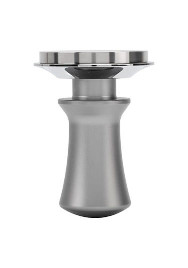 Geeroyoo Stainless Steel Otomatik Geri Çekimli 58mm Kahve Tamper, Ergonomik Kollu Sabit Basınçlı Pudra Presi, Ev & Cafe Kullanıma Uygun Gümüş