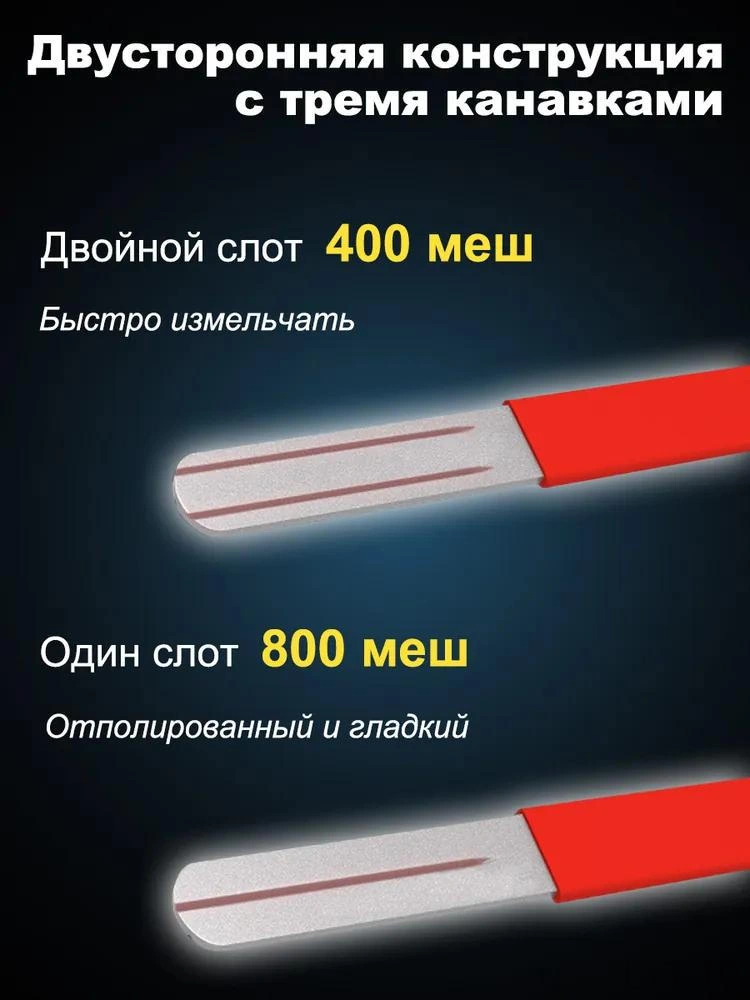 Youtek Balık İğnesi Zımparası - Çift Taraflı 3 Oluklu, Luya Çapa İğneleri İçin Keskinleştirici Taş, Dayanıklı Zımpara Plakası