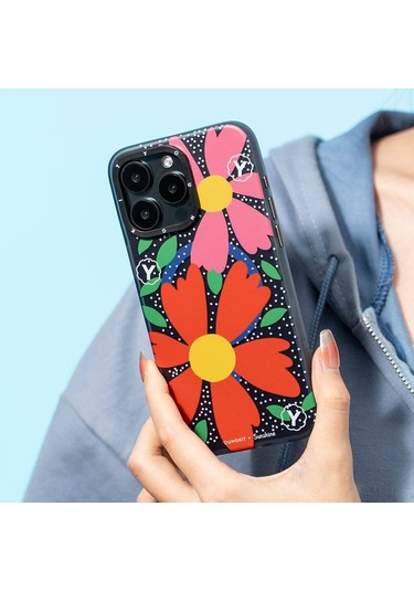 İphone 15 Pro Uyumlu Kılıf Magsafe Özellikli Sunshine Tasarımlı Youngkit Colorful Serisi Kırmızı