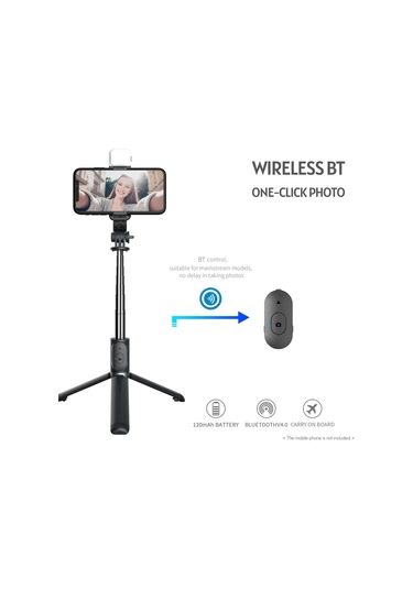 Kangvka Kablosuz Bluetooth Tripod Selfie Çubuğu, Iki Renkli Işık Ve 6 Seviye Parlaklık Ayarı, 104.5cm Uzunluk, Vlog & Canlı Yayın İçin