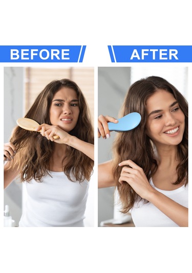 Yifomall Renkli Saç Tarak Seti: Masajlı, Dolaşmayı Önleyen Plastik Tarak Ve Aynalı Kombinasyon - Mavi