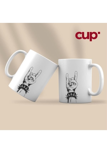 Rock & Roll El İşareti Kupa Bardak