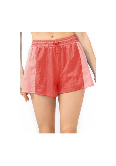 Aubyhe Kadın Spor Şortu Yüksek Bel Lastikli İç Cepli Döşemeli Yoga Koşu Eşyası Karpuz Kırmızısı, Mavi, Siyah Seçenekli Karpuz Kırmızı