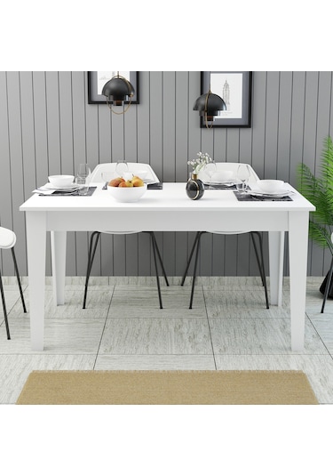 Milan Yemek Masası - Beyaz / Beyaz