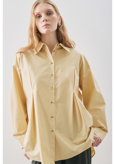Parçalı Tasarım Gömlek Soft Sarı Soft Sarı