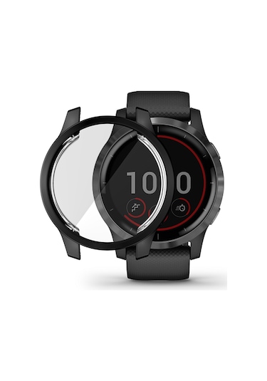 Garmin Venu 2s 40mm / Vivoactive 4s 40mm Enkay Hat-prince İçin Tam Kapsama Elektrolizle Tpu Yumuşak Kılıf Siyah