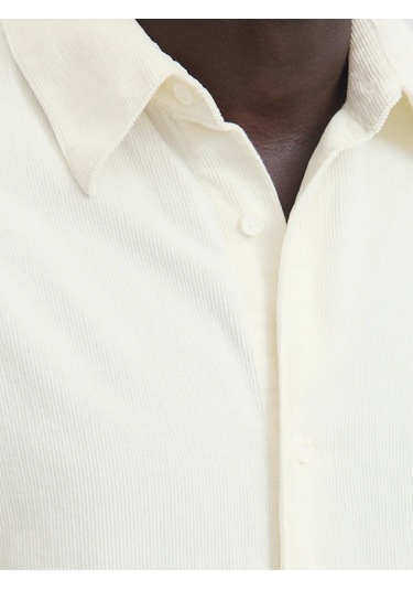 Jprccascot Corduroy Kadife L/s Shırt 12282351 Krem