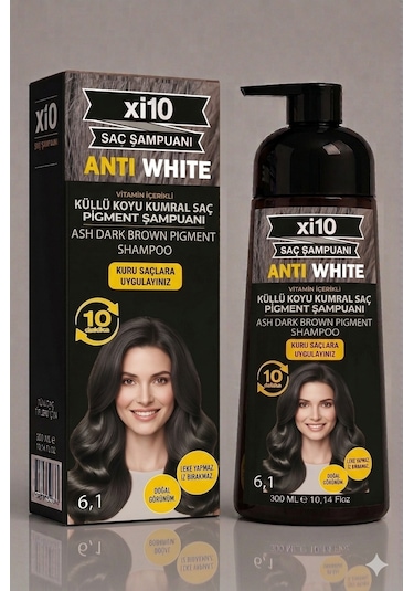 Xi10 Küllü Koyu Kumral 6.1 Beyaz Kapatıcı Şampuan 300 ML