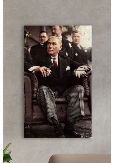 Doğal Taş Tablo - Atatürk Tablo- Duvar Dekoru 30x50cm