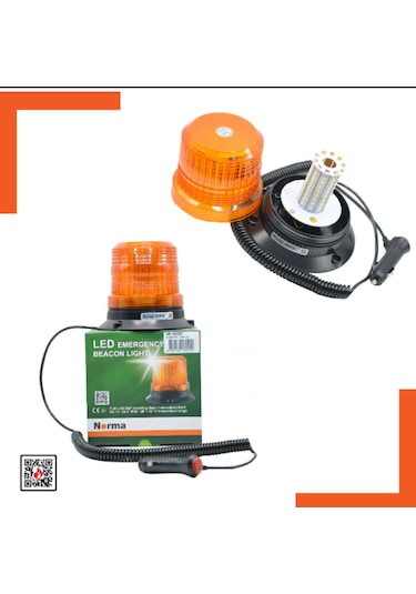 Çakar Döner Lamba 80 Led12-24 Volt Mıknatıslı Kablolu