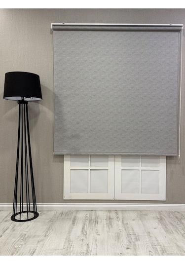 Lüks Güneşlik Düz Stor Perde Açık Gri Açık Gri