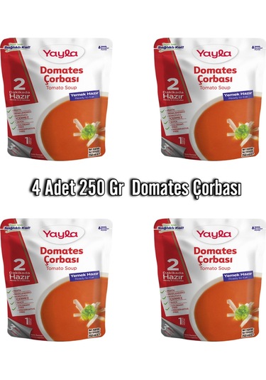 Yayla Domates Çorbası Aç Isıt Ye Hazır Yemek 4 x 250 G