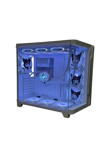 Kuromi Karakterli 7 Argb Fanlı 850w 80 Plus Bronz Power'lı 360mm Sıvı Soğutmalı Beyaz Akvaryum Kasa