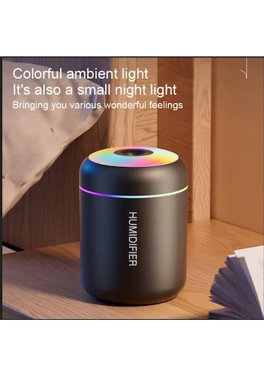 Rgb Siyah 180 Ml Usb Ultrasonik Ofis Oda Ve Araba Hava Nemlendirici Buhar Makinesi Aroma Difizörü