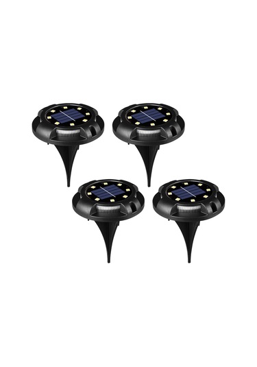 Cc Globall 4pcs Solar Yeraltı Işığı-8led Beyaz Işık Yan Renkli Işık Renkli
