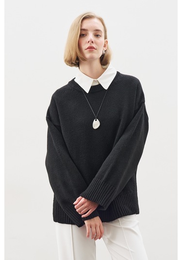 Chunky Oversıze Kazak Siyah Siyah