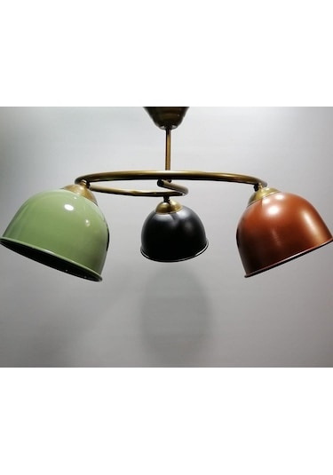 Mylights Renkli Metal Sarkıt Avize Üçlü Avize