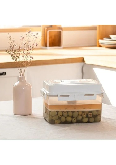 Ruicoo 4l Kapaklı Turşu Kabı - Hava Geçirmez Saklama Kabı, Mutfak İçin Pratik Beyaz