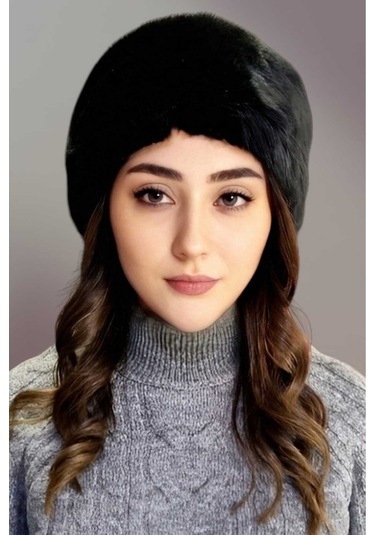 Tezzgelsin Kadın Vegan Kürk Boyunluk Bandana Siyah