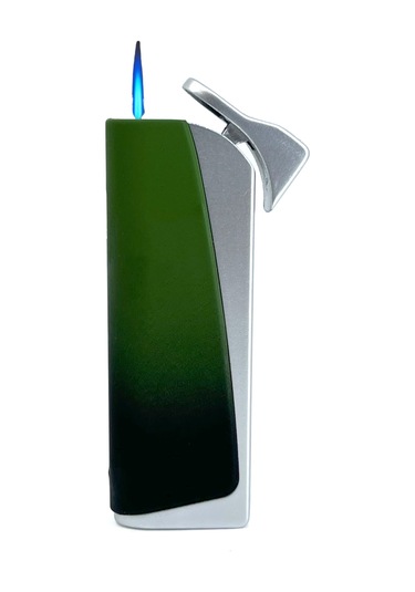 Tek Torch Jet Alev Çakmak - Mat Krom/yeşil